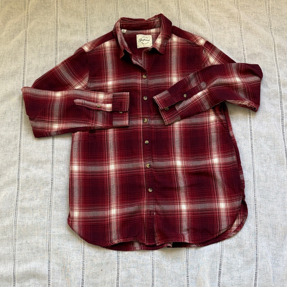 JACHS Girlfriend Grunge Red Plaid Button Down Shirt - Picture 8 of 14